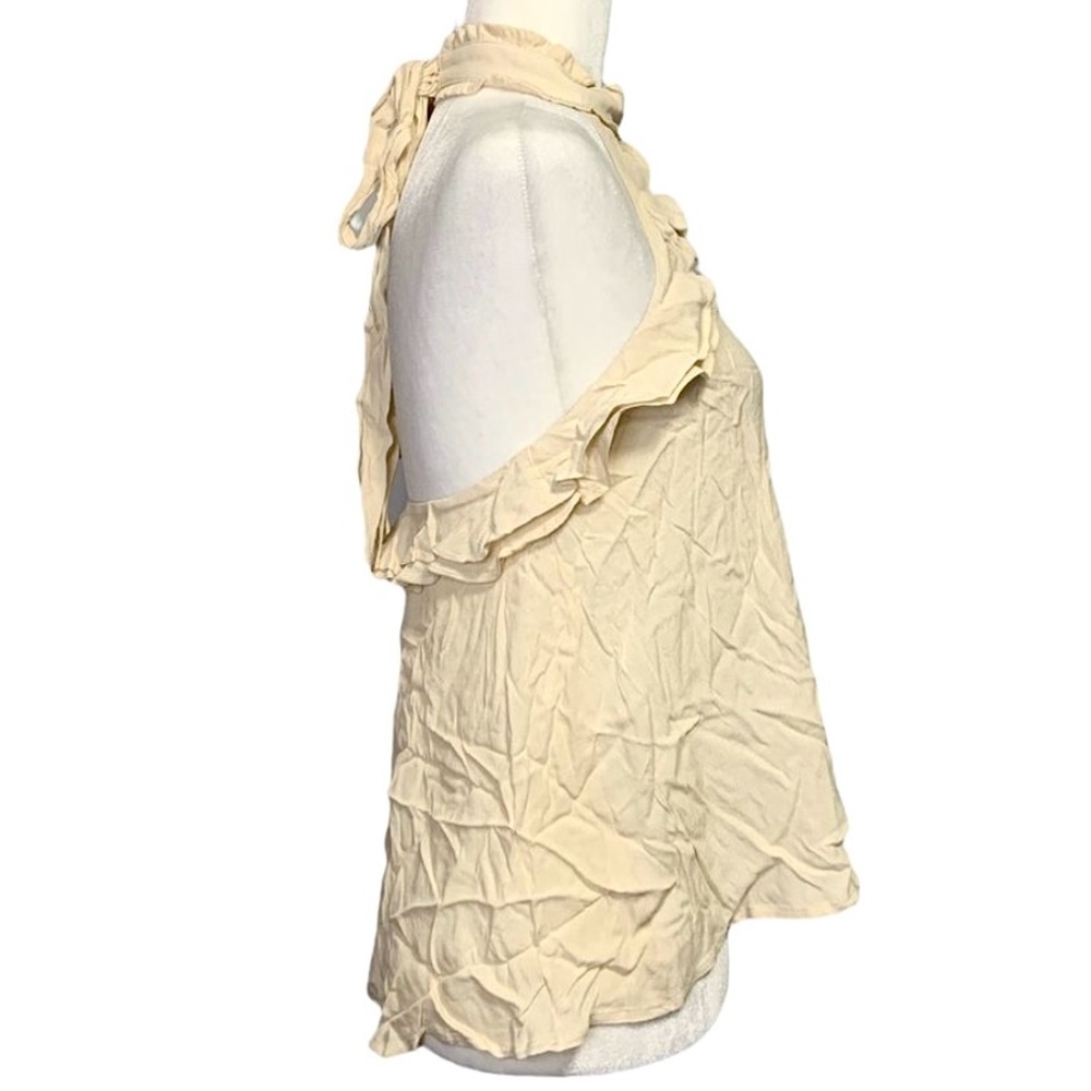 ASTR Cream Halter Ruffle Keyhole Camisole Top - Picture 3 of 8